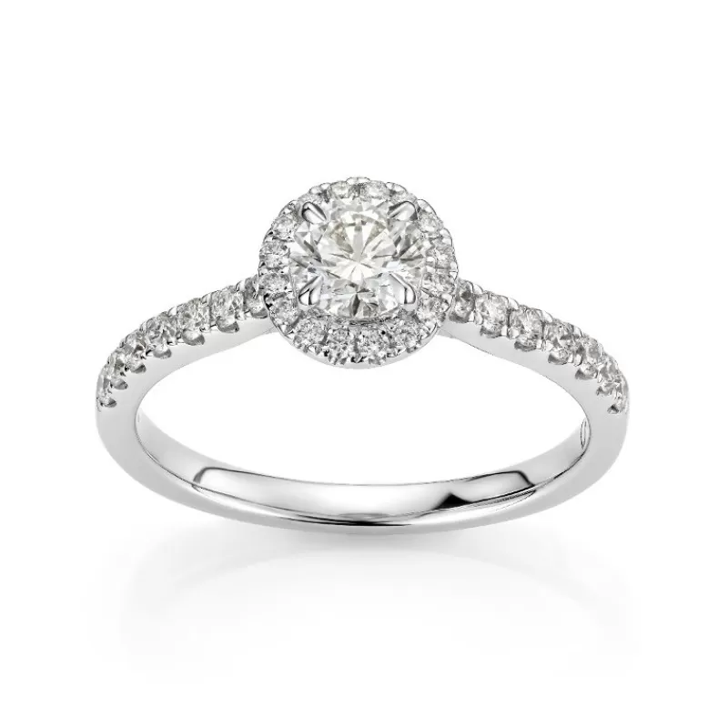 David-Andersen Diamantringer-Ring, Rosett Rund Brilliant Med Diamanter (0,83 Ct)