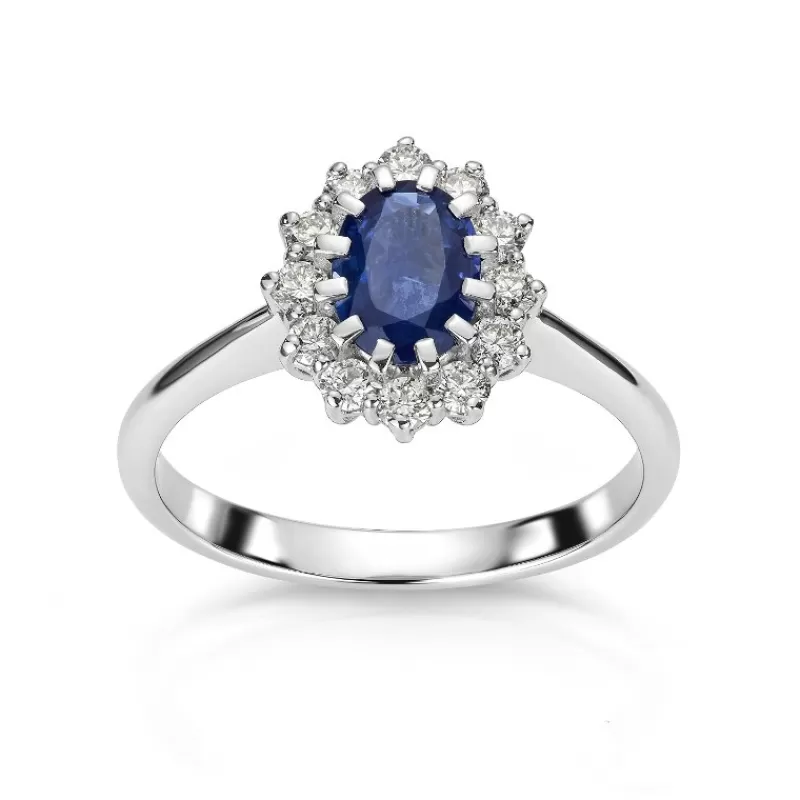 David-Andersen Diamantringer-Ring, Rosett Safir