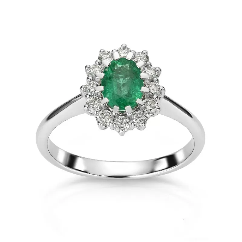 David-Andersen Diamantringer-Ring, Rosett Smaragd