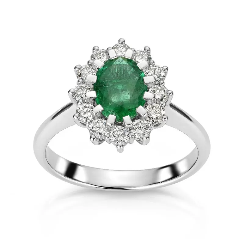 David-Andersen Diamantringer-Ring, Rosett Smaragd