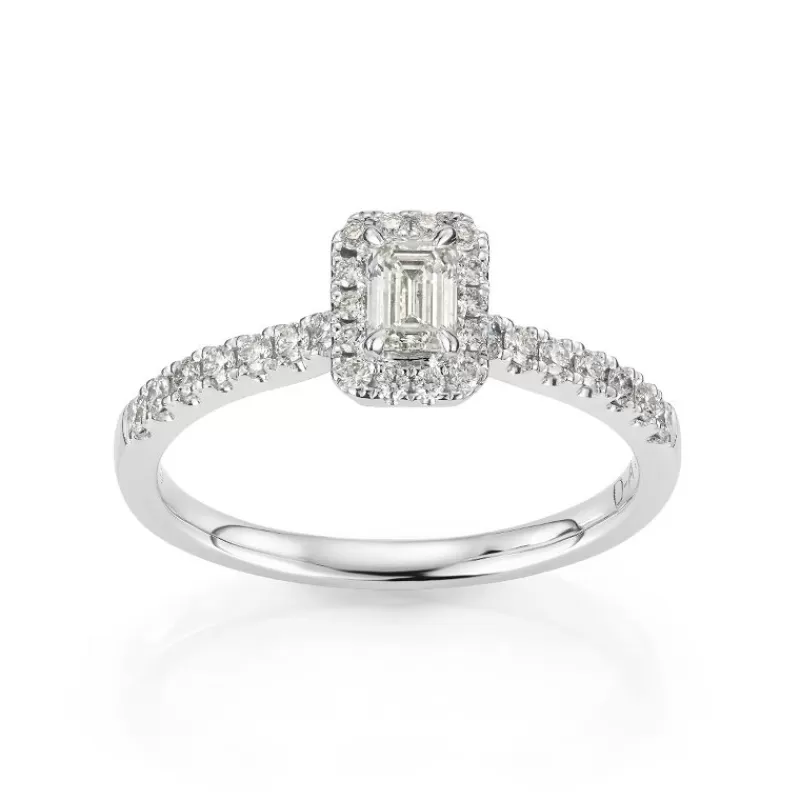 David-Andersen Diamantringer-Ring, Rosett Smaragdslipt Med Diamanter (0,58 Ct)
