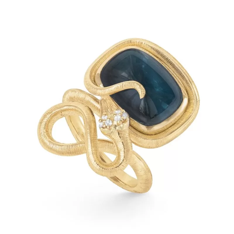 Ole Lynggaard Copenhagen Gullringer-Ring, Snakes Med London Bla Topas